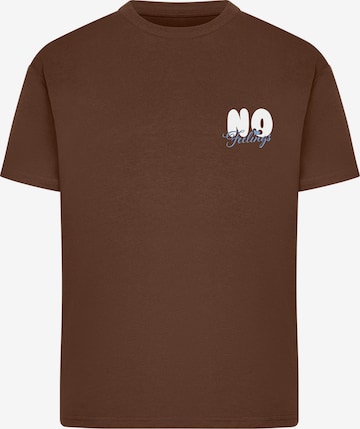 Urban Classics Shirt 'No Feelings' in Brown: front