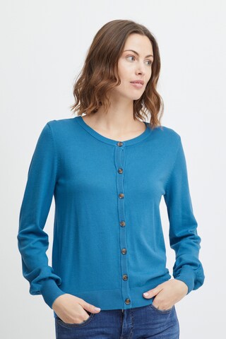 Fransa Knit Cardigan in Blue: front