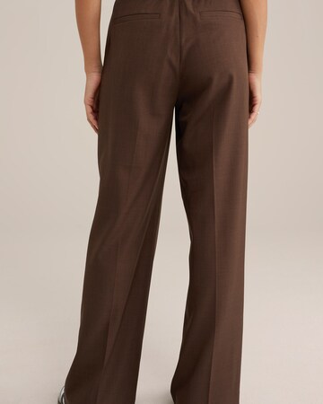 WE Fashion Wide leg Παντελόνι με τσάκιση σε καφέ