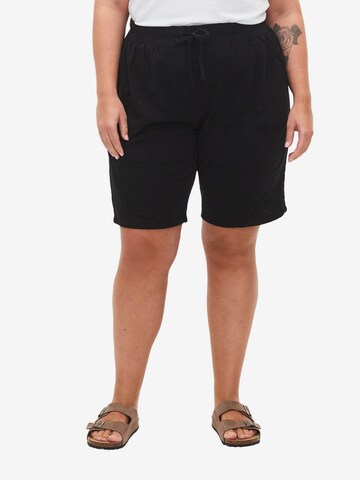 Zizzi Regular Pants 'JEASY' in Black: front