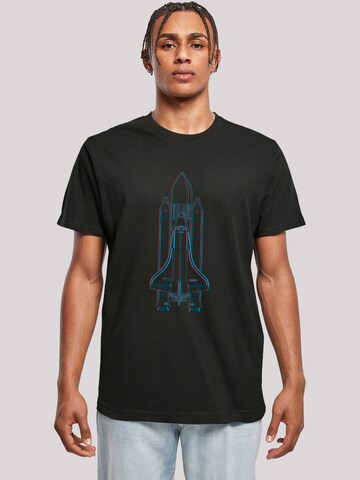 F4NT4STIC T-Shirt 'NASA Space Shuttle Enterprise Two Tone' in Schwarz: Vorderseite