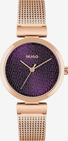 HUGO Analog Watch in Gold: front