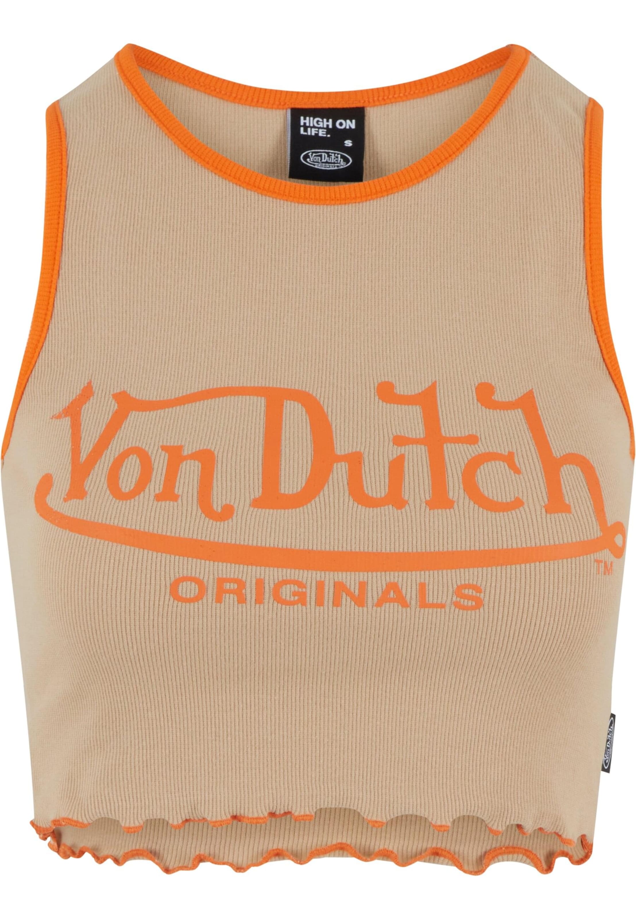 Von Dutch Originals Top 'Ashley' in beige / dunkelorange, Produktansicht