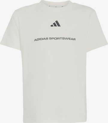 balta ADIDAS SPORTSWEAR Sportiniai marškinėliai 'Slogan Single Jersey': priekis