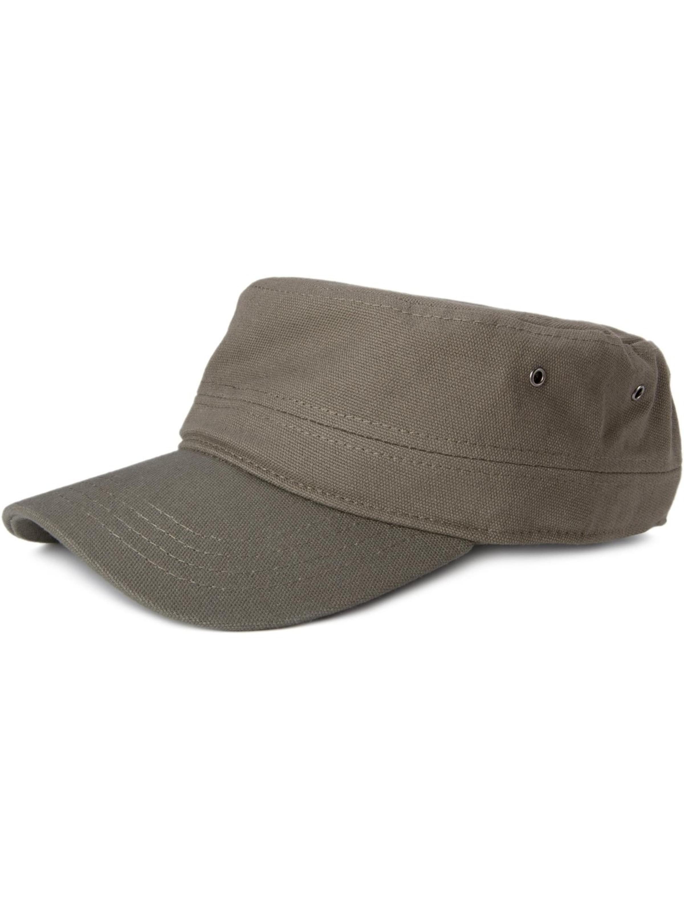 styleBREAKER Cap 'Military Cap Baumwoll Canvas' in Green: front