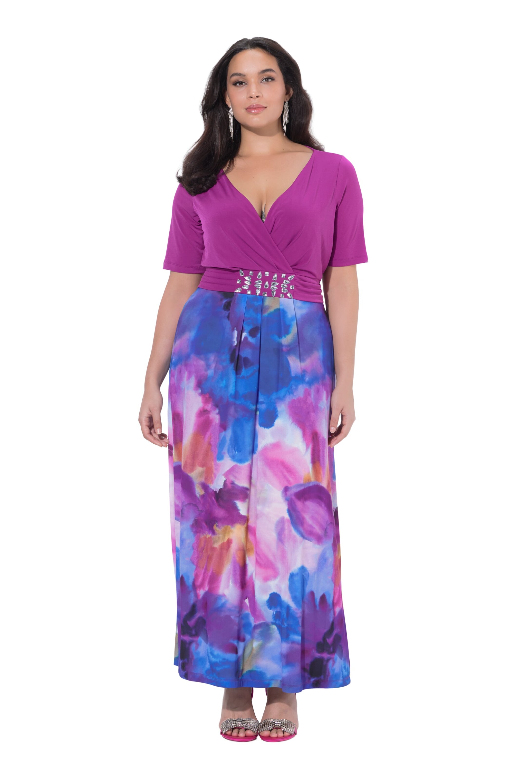 Ulla Popken Midikleid in Lila: Vorderseite