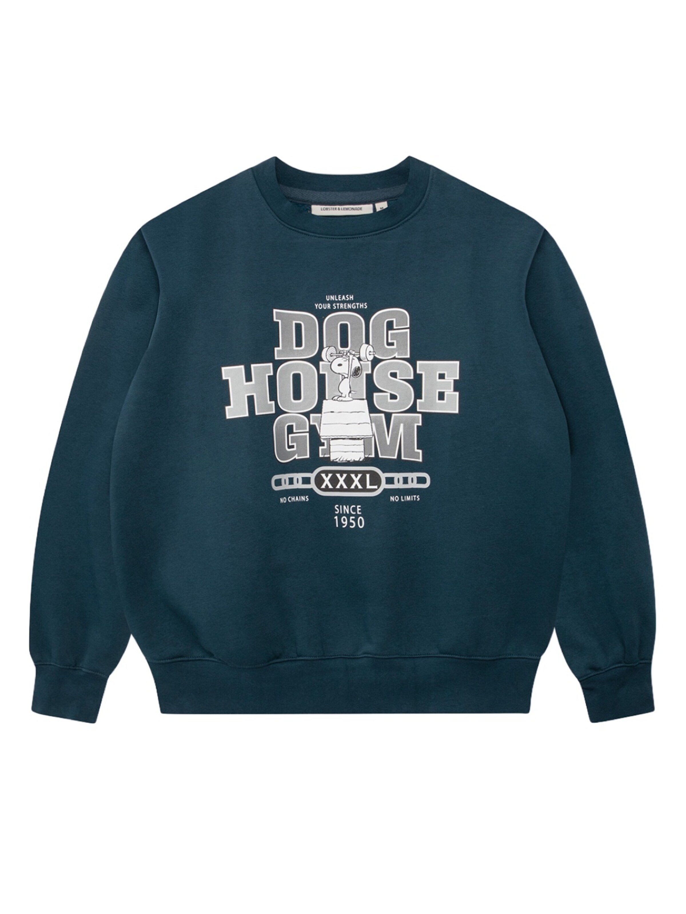 Lobster & Lemonade Sweater 'Snoopy Dog House Gym' in Blue: front