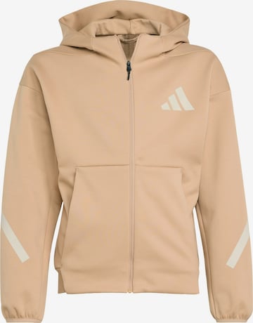 Giacca di felpa sportiva 'Z.N.E.' di ADIDAS SPORTSWEAR in marrone: frontale