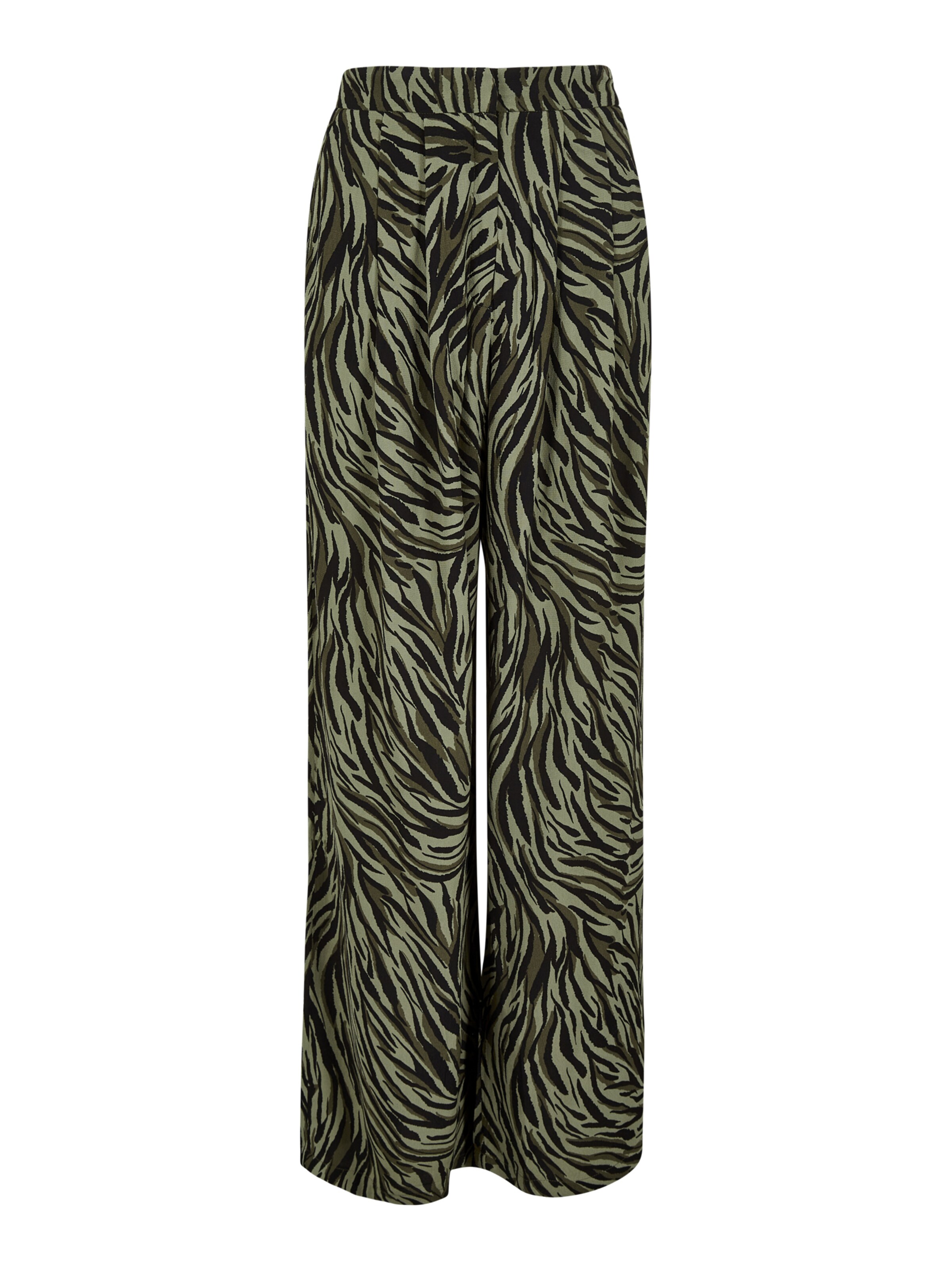 Apricot Wide leg Trousers in Green: front