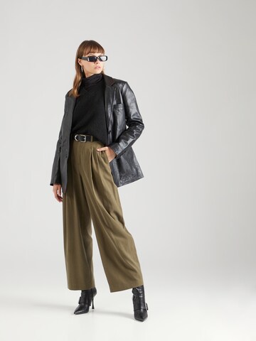 DRYKORN Loose fit Pleated Pants 'INK' in Green