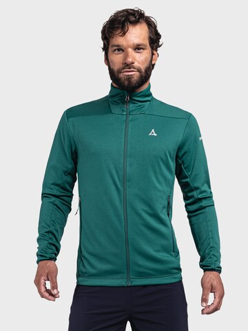 Schöffel Athletic fleece jacket 'Svardalen' in Green: front