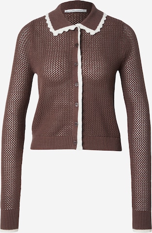 Geacă tricotată de la Abercrombie & Fitch pe maro: față