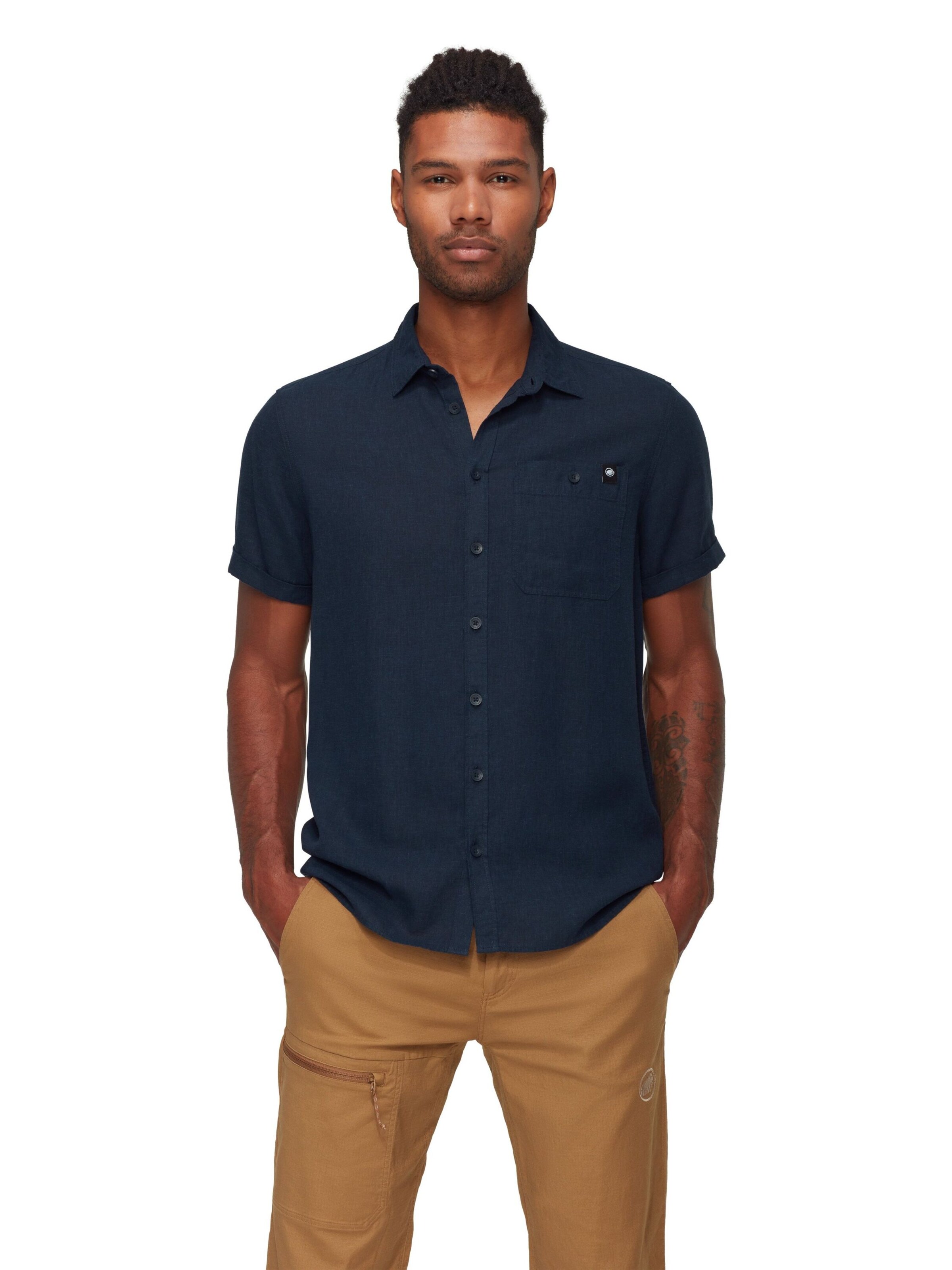 MAMMUT Regular Fit Funktionshemd 'Alvra Summer' in Blau: Vorderseite