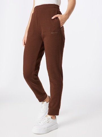 Calvin Klein Tapered Pants in Brown: front