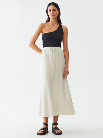 Calli - Falda 'DRAWSTRING' en beige: frente