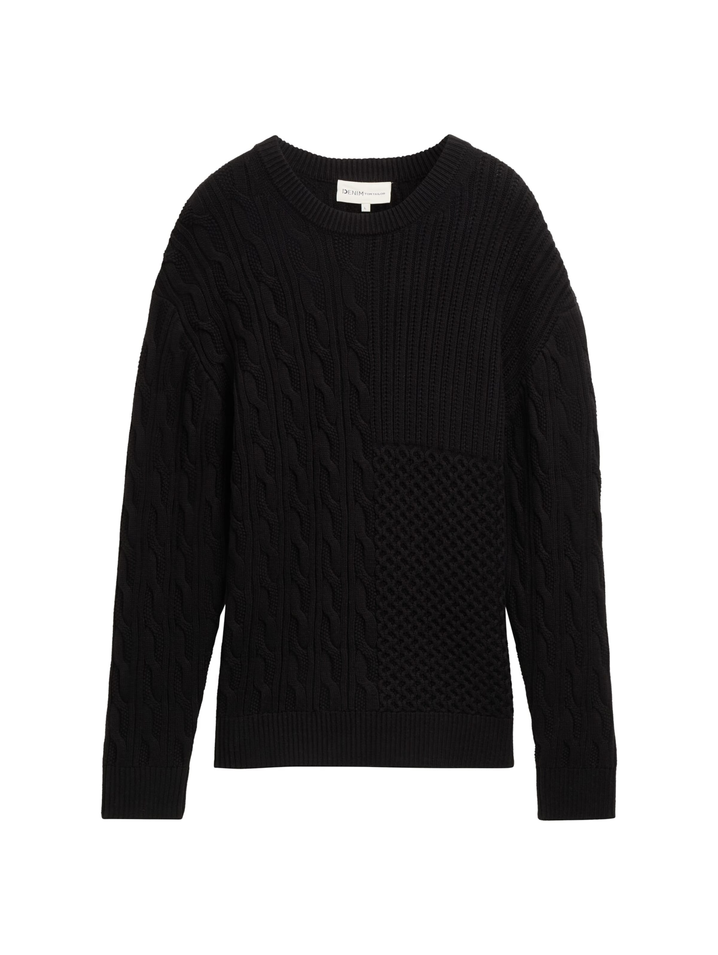 TOM TAILOR DENIM Pullover in Schwarz: Vorderseite