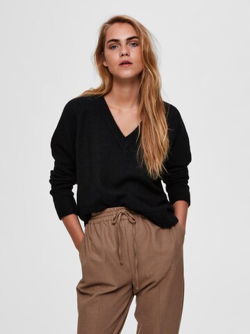 Pull-over 'Lulu' SELECTED FEMME en noir : devant