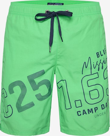 CAMP DAVID Board Shorts in Green: front