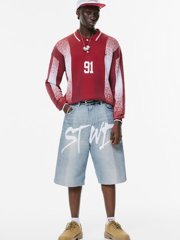 Pull&Bear Trui 'STWD' in Rood