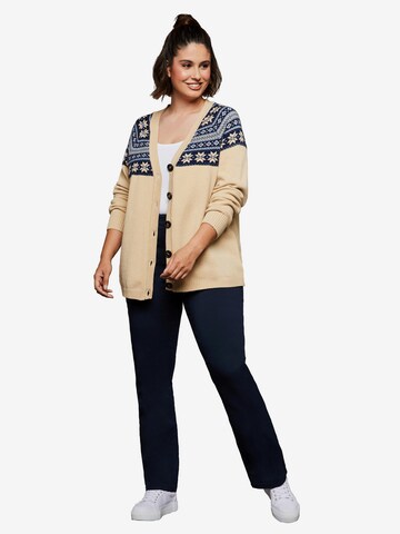 SHEEGO Knit Cardigan in Beige