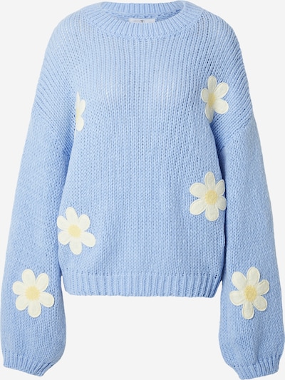 Hailys Pulover 'Be44lle' u nebesko plava / pastelno žuta / vuneno bijela, Pregled proizvoda