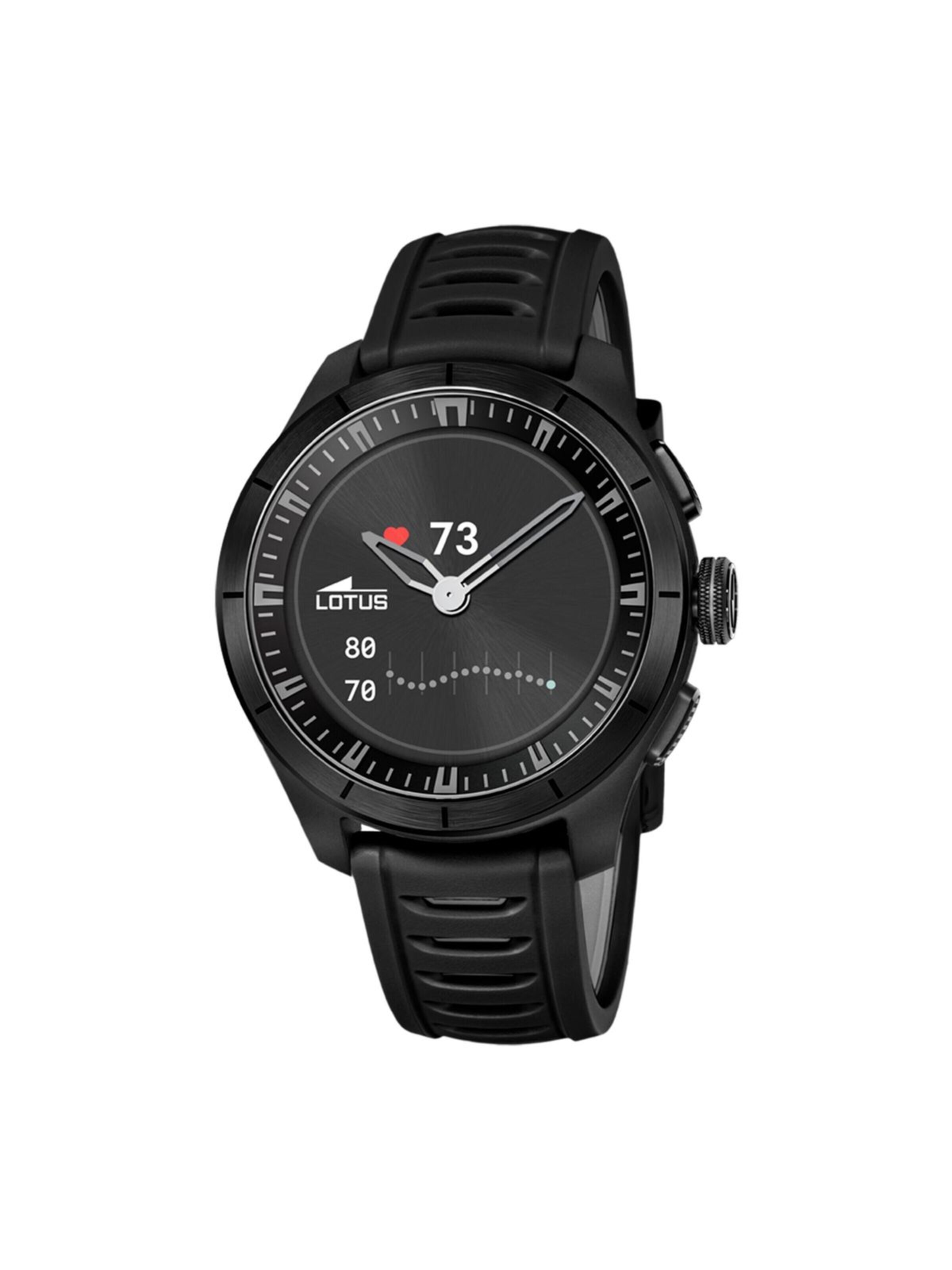 Montre digitale Lotus en noir : devant