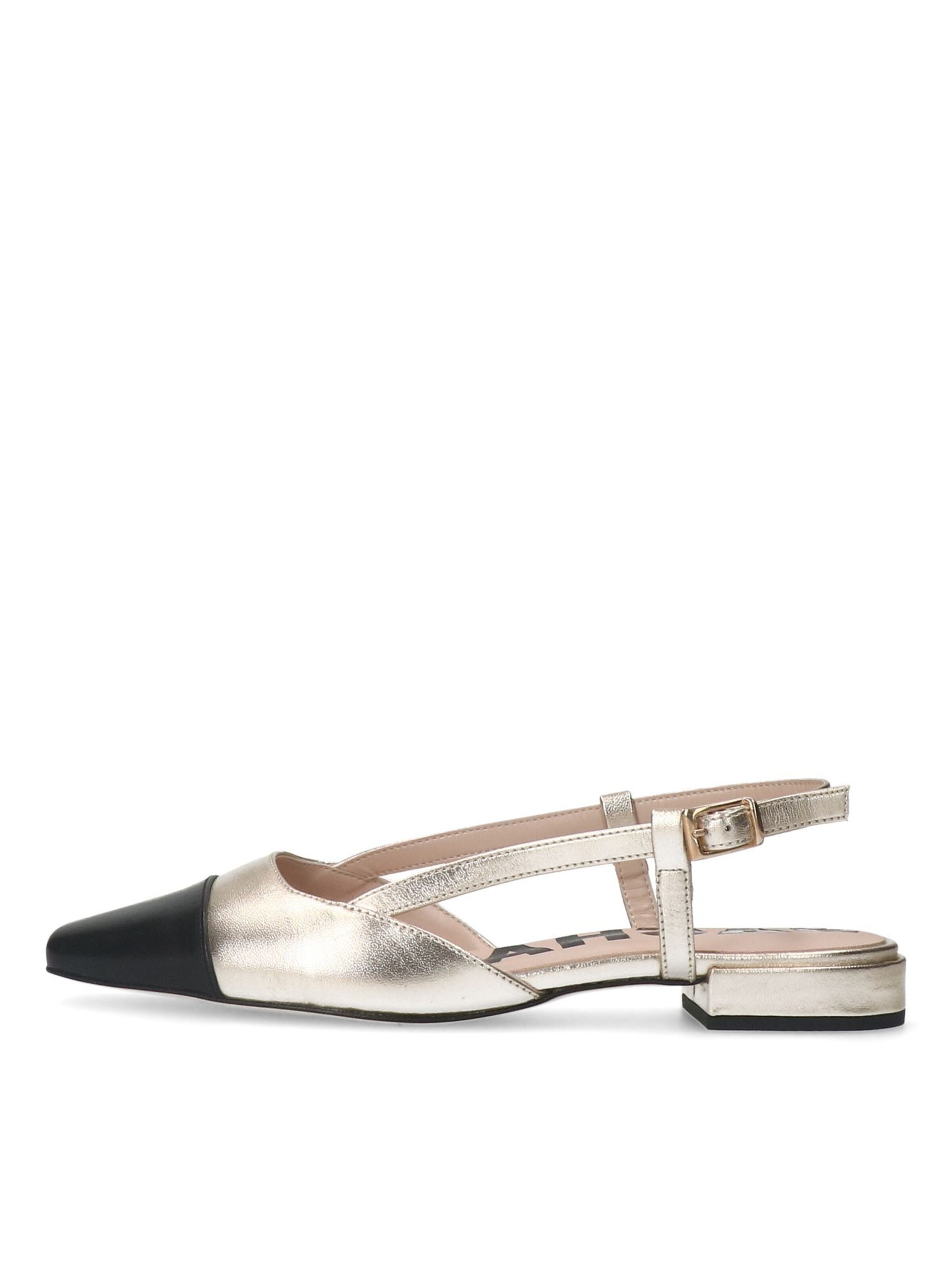 SACHA Ballet Flats with Strap in Gold