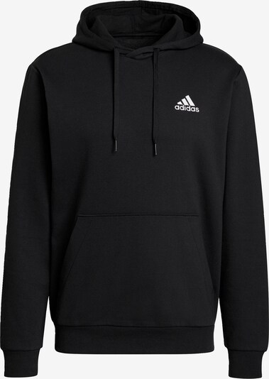 ADIDAS SPORTSWEAR Športna majica 'Essentials Fleece' | črna / bela barva, Prikaz izdelka
