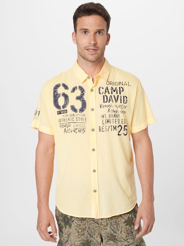 CAMP DAVID Regularny krój Koszula w kolorze żółty: przód
