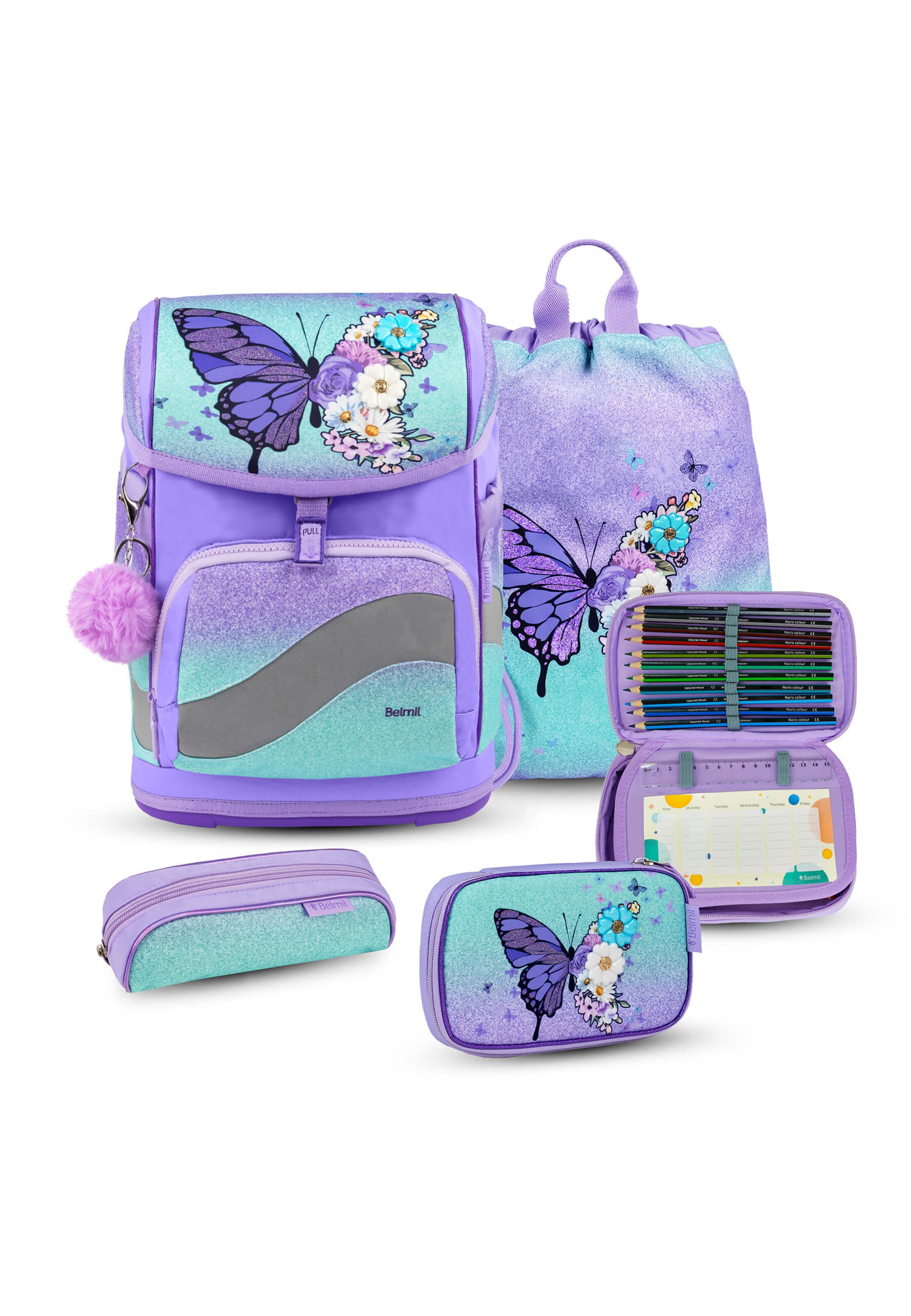 Belmil Backpack in Purple: front