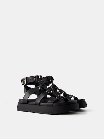 Bershka Strap sandal in Black