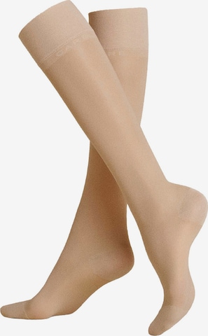 Chaussettes montantes KUNERT en beige : devant
