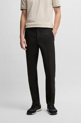 BOSS Tapered Chino Pants in Black: front
