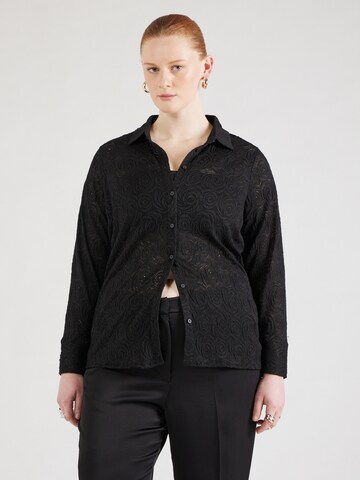 Camicia da donna 'ROSIL' di ONLY Carmakoma in nero: frontale