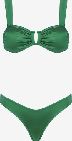Acuarela Brand Bikini 'Royale U Brazilian Bikini Set' i grön: framsida