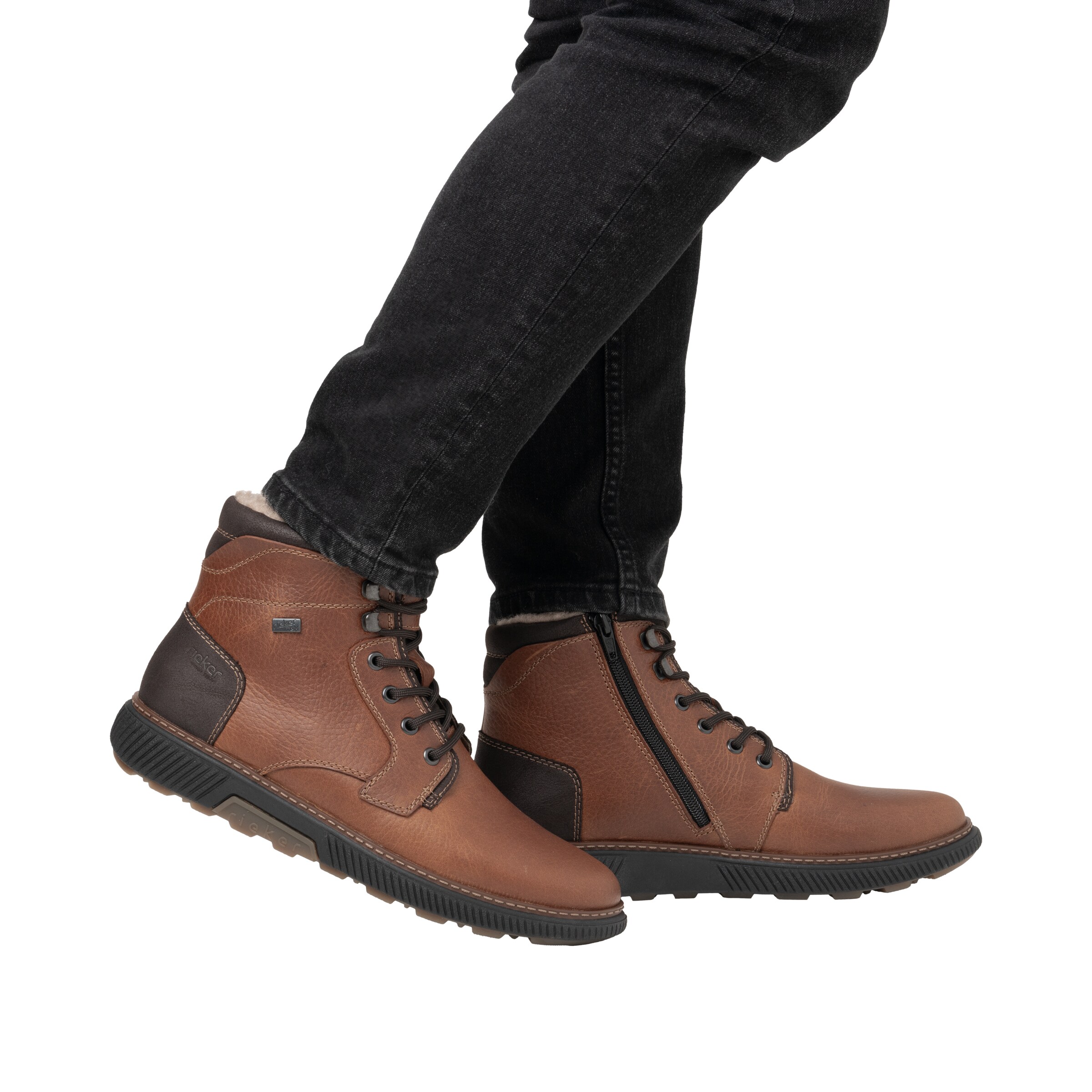 Rieker - Botas com atacadores em castanho