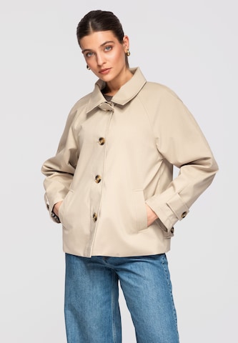 Ombre Between-seasons coat 'OW-COLC-0118' in Beige: front