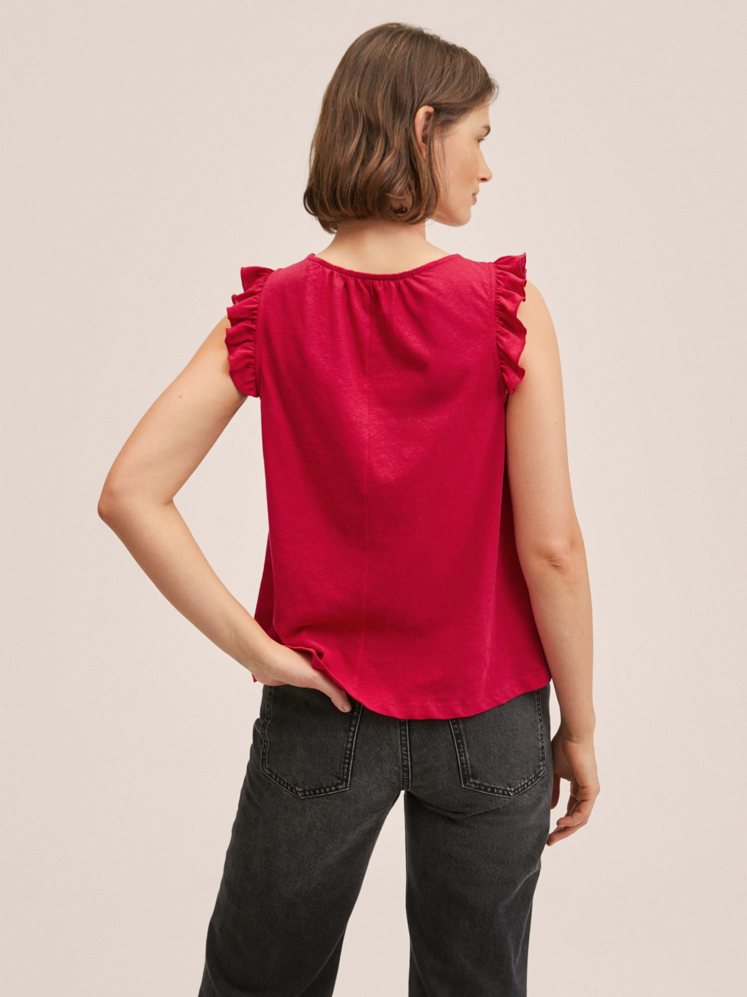 Frauen Shirts & Tops MANGO Top 'SELMA' in Rubinrot - JI77787