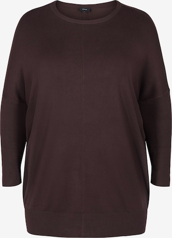 Zizzi Sweater 'CARRIE' in Brown: front
