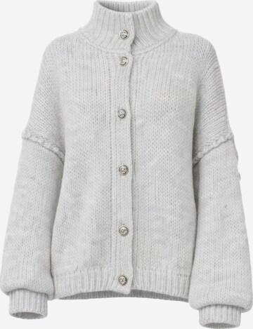 Worldclassca Oversized Cardigan 'Strickjacke mit Knopf' in Grey: front
