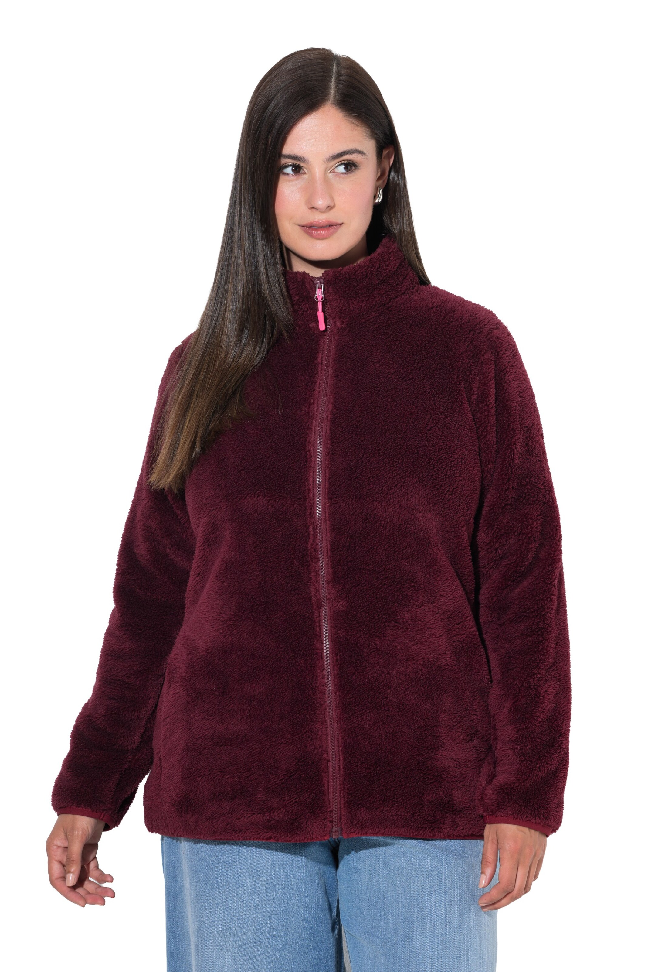 Ulla Popken Sweat jacket in Red: front