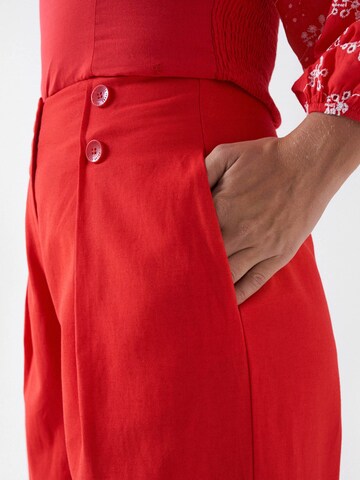 Wide Leg Pantalon à pince Salsa Jeans en rouge