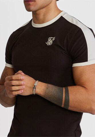 T-Shirt 'Ringer' SikSilk en marron