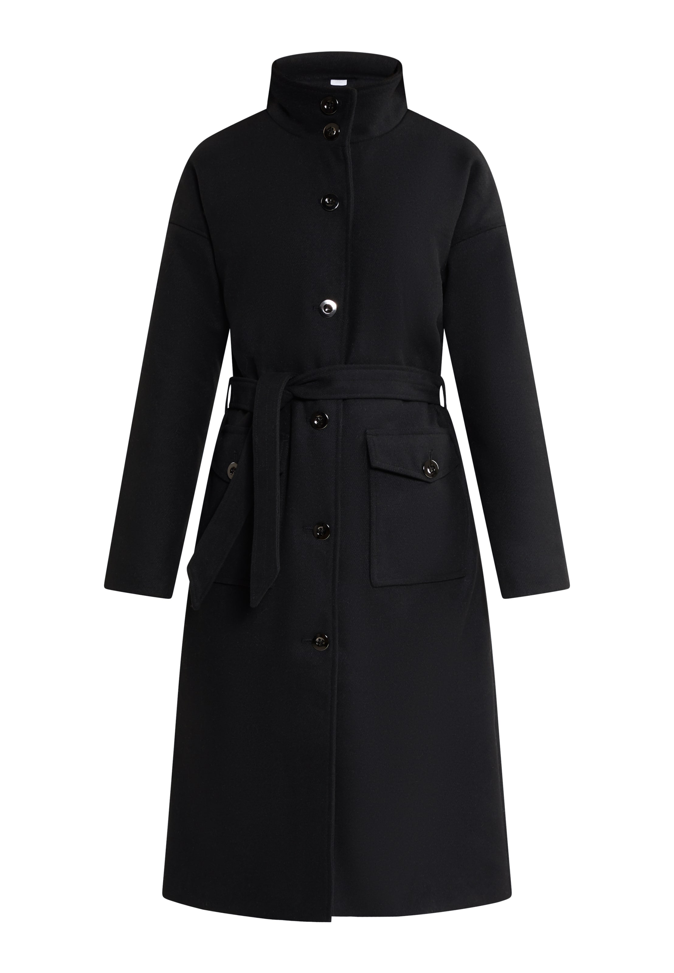 RISA Between-Seasons Coat in Black: front