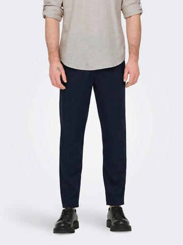 regular Pantaloni con pieghe 'ONSLeo' di Only & Sons in blu: frontale