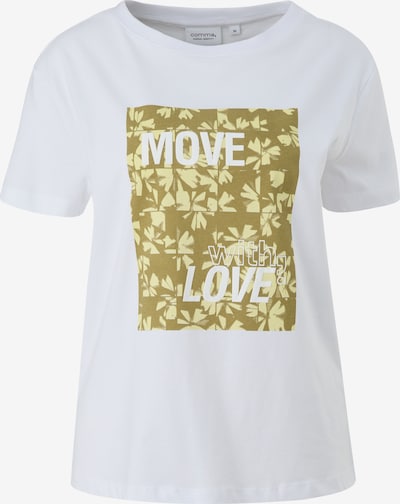 comma casual identity T-shirt i beige / oliv / vit, Produktvy