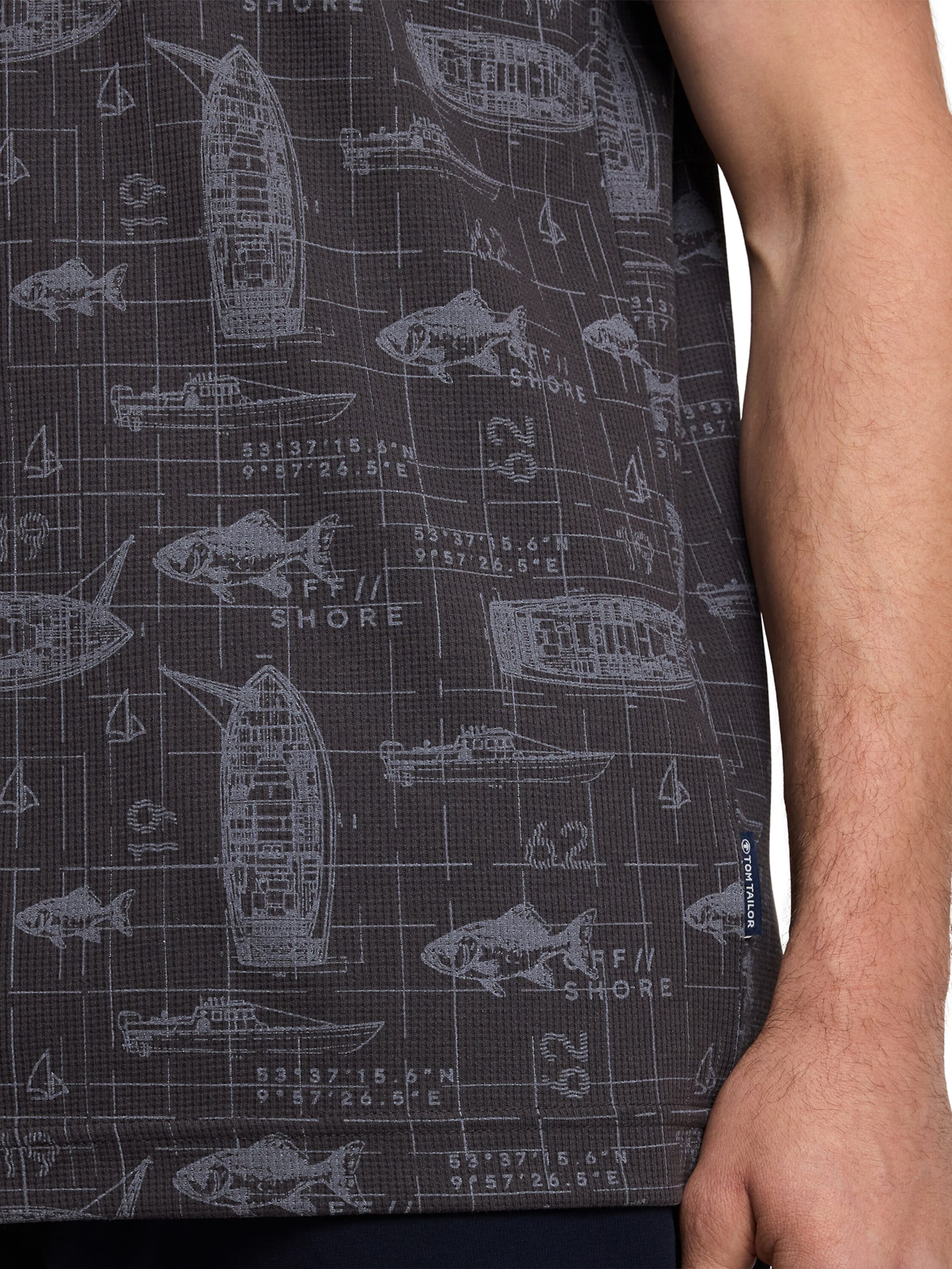 TOM TAILOR T-Shirt in Grau