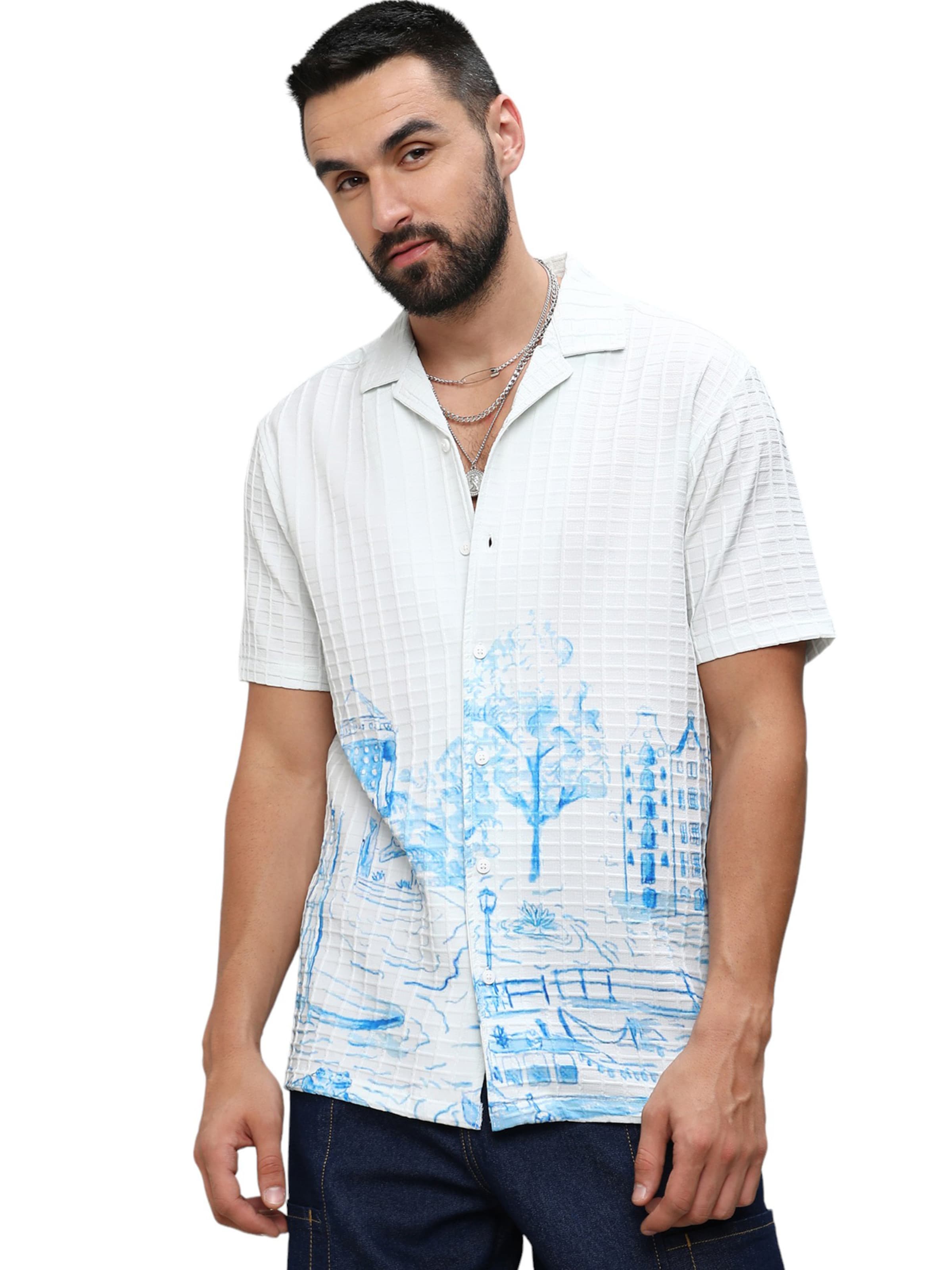 Regular fit Camicia 'Callan' di Campus Sutra in bianco: frontale