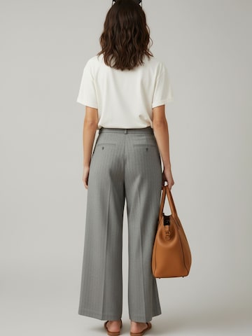 WEARABLE STORIES Wide leg Bandplooibroek 'Joy' in Grijs