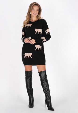 faina - Vestido de punto en negro